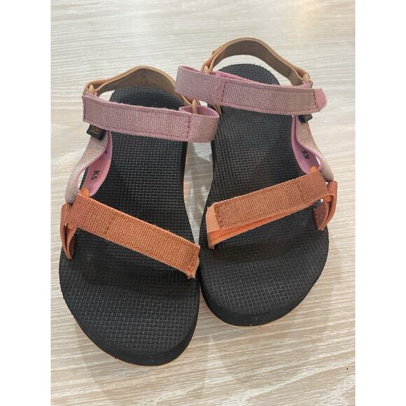 TEVA Girls Kids Midform Universal Metallic Sandals Shoe Size 5 Pink Multi Reef - Picture 4 of 8